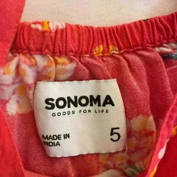 Sonoma Girls Kids Size 5 Two Piece Matching Short Set Pink Pineapple - Picture 5 of 5